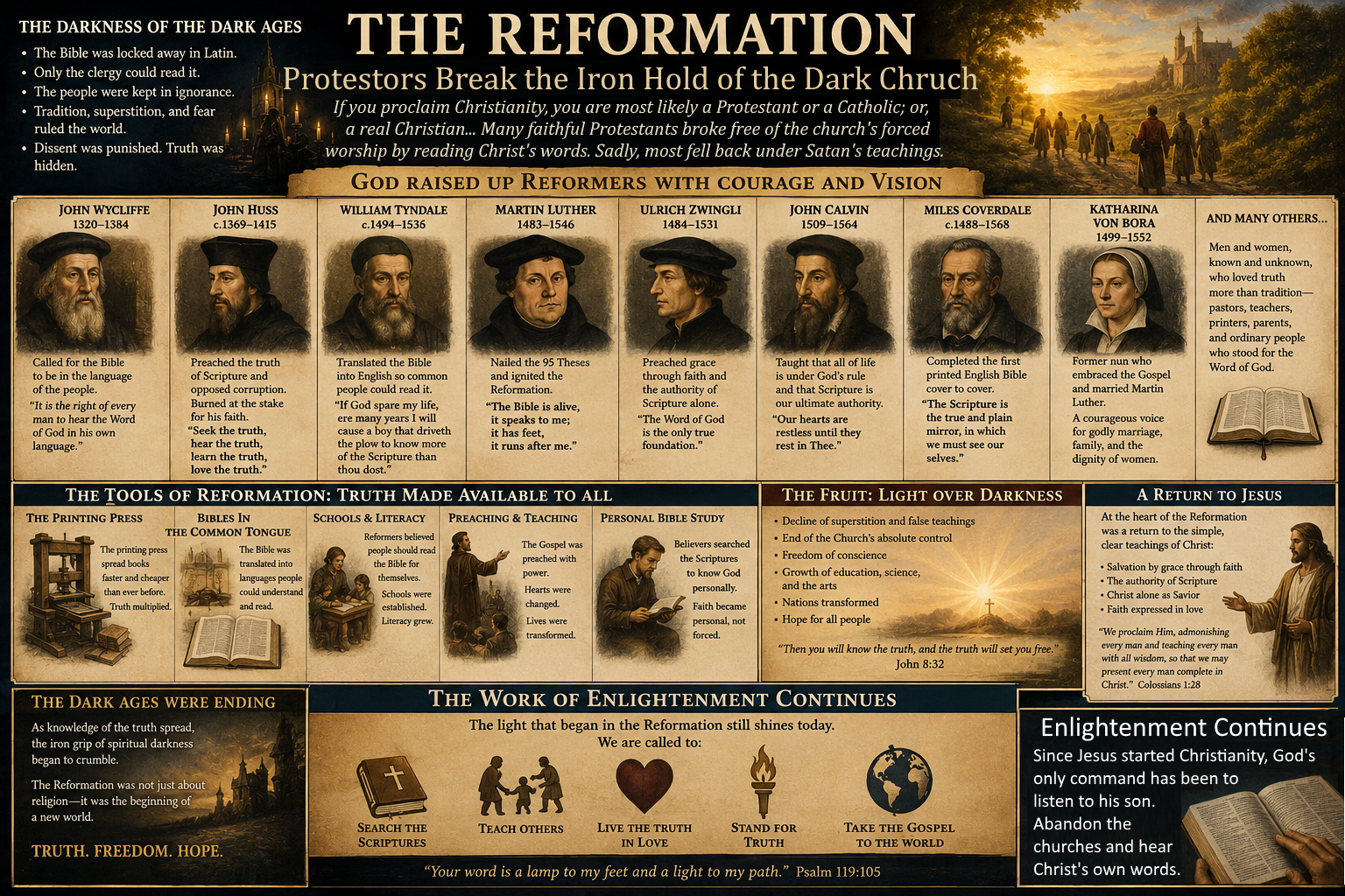 Dark Ages Reformation; a Returning to the Words of Christ!